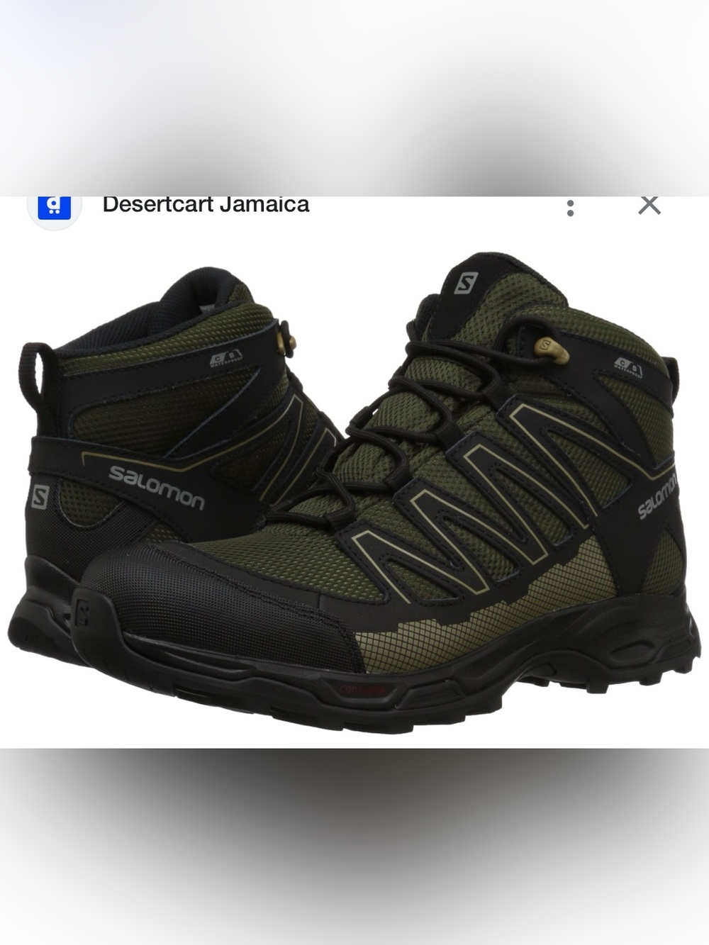 EUC Salomon Men's Olive Green Mid-Top Hiking Boots